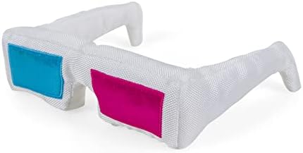 Petface Retro 3D Glasses Plush Dog Toy with Squeaker (Pack of 1) | Lightweight & Durable Plush, Fun 3D Design, for Fetch & Cuddle