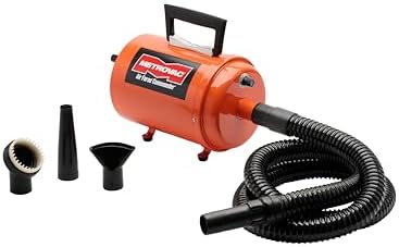 METROVAC AFTD-3V: Air Force Commander Variable Speed Dryer - Orange | 4.0 HP | Professional Pet Grooming Blower | Made in USA