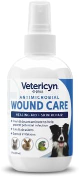 Vetericyn Plus Dog Wound Care Spray | Healing Aid and Skin Repair, Clean Wounds, Relieve Dog Skin Allergies, Safe for All Animals. 3 Ounces (Pack of 2)