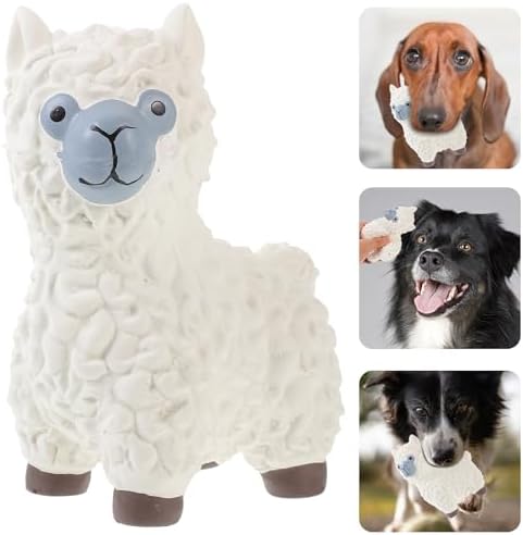 Ipetboom Squeak Latex Dog Toy, Soft Rubber Chew Toy Cute Sheep Puppy s Funny Animal Pet Bite Dog Interactive Fetch Play for Small Medium Pets