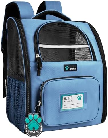 PetAmi Dog Backpack Carrier, Airline Approved, Light Blue