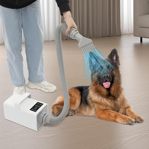 Pet Grooming Hair Dryer 1900W Negative Ion Low Noise Adjustable Speed Temperature for Dogs Cats Home Salon