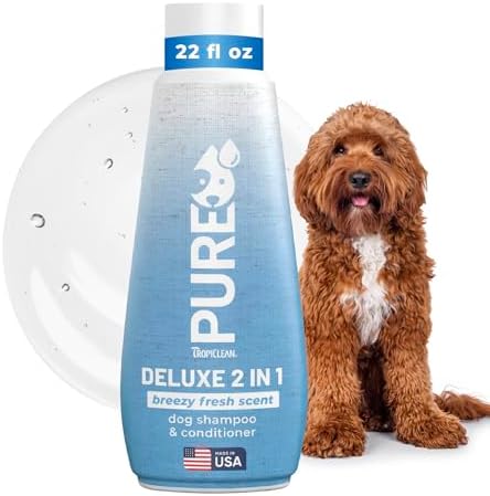 TropiClean Pure 2-in-1 Dog Shampoo and Conditioner, Berry Fresh Scent, 20oz