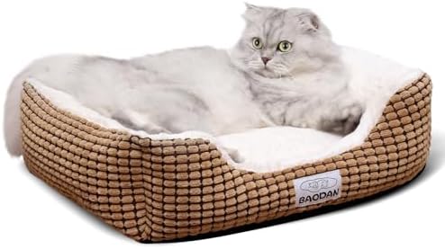Calming Rectangle Dog & Cat Bed, Small, 20", Coffee