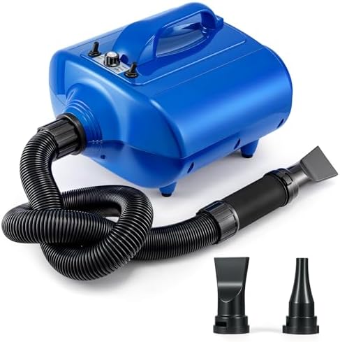 GROWNEER High Velocity Professional Pet Grooming Hair Drying Force Dryer Blower,Double Motor High Performance Dog Pet Grooming Dryer,Large Dog Blow Dryer,Pet Hair Dryer,110V（DHD-2400F）