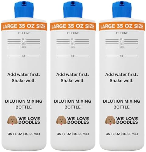 Dilution Bottle for Dog Shampoo, Conditioner & Solutions, 35 oz, 3 Pack