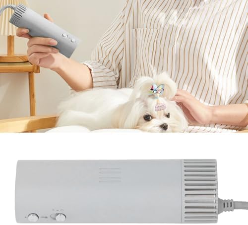 Dog Hair Dryer, High Efficiency Negative Ions Quiet Grooming Hair Dryer for Cats Dogs, Neck Design, Portable Handheld Dog Dryer Adjustable Wind Temperature for Home Travel (US