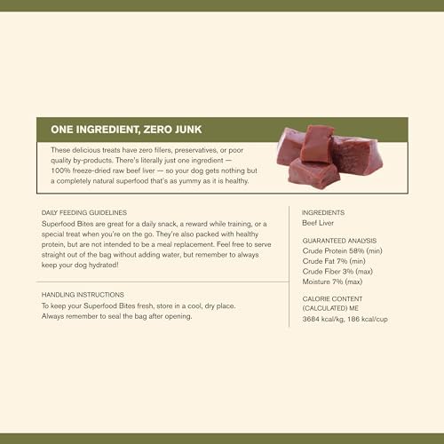 BADLANDS RANCH by Katherine Heigl – Superfood Bite Freeze-Dried Raw Beef Liver Dog Treats – High Protein Single-Ingredient Snacks for Training, Rewards & Daily Wellness (Pack of 3)