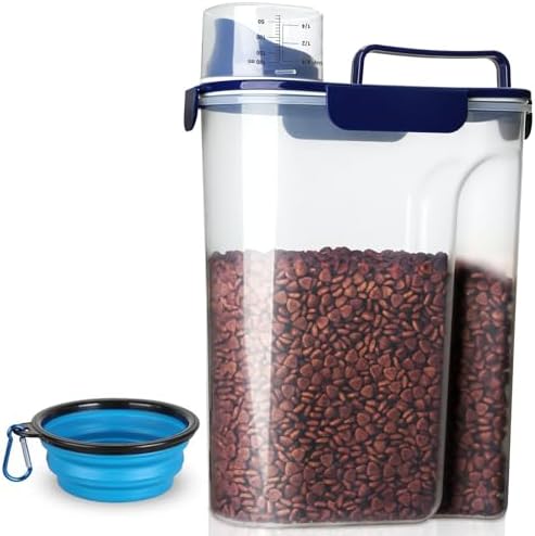 TIOVERY Dog Food Storage Container, 7 Lbs, Navy