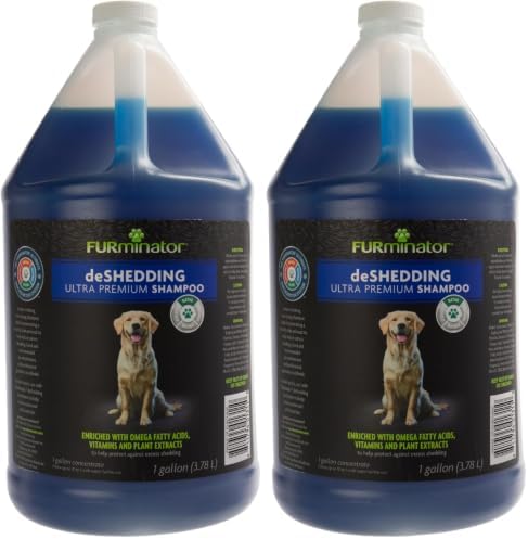 FURminator Ultra Premium deShedding Dog Shampoo, Reduces Excess Shedding, 1 gal (Pack of 2)