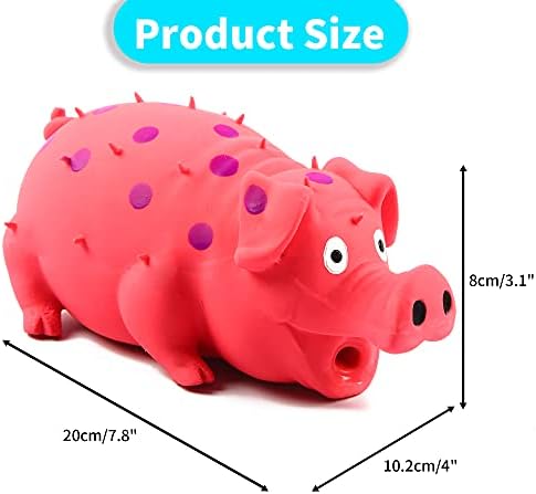 3-Pack Squeaky Pig Dog Toys - Durable Rubber Chew Toys with Oinking & Grunting Sounds for Small, Medium & Large Dogs - Interactive Latex Puppy Toy Set