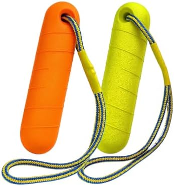 Dog Water Toys (2 Pack) - EVA Floating Dog Training with Rope Handle | Dog water toys made of floating EVA foam Durable dog pool toys with rope handles Perfect floating dog toys for fetch