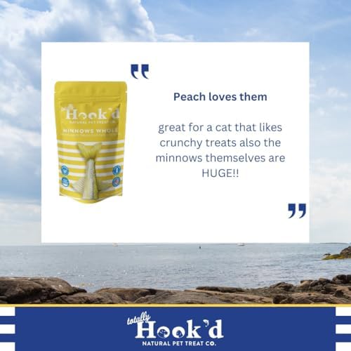 Totally Hook'd Freeze‑Dried Single‑Ingredient Treats, High‑Protein Omega-3 Training Snack for Dogs & Cats (2 Ounce, Minnows)