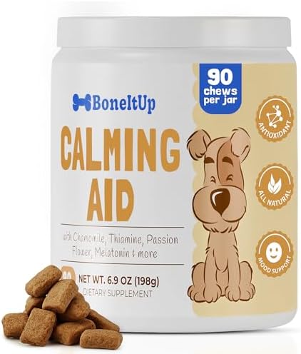 BoneItUp Pet Calming Chews for Dogs, Chamomile, L-Tryptophan, 90-Pack, 90 Ct