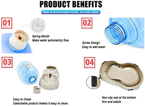 Automatic Cat & Dog Feeder and Water Dispenser Set with Scoop, 1 Gallon