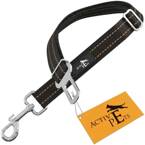 Active Pets Car Seat Belt for Dogs - Orange, 18-24in