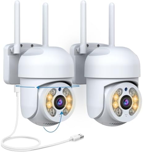 Wireless Outdoor PTZ Security Camera, Home WiFi Video Surveillance Cameras