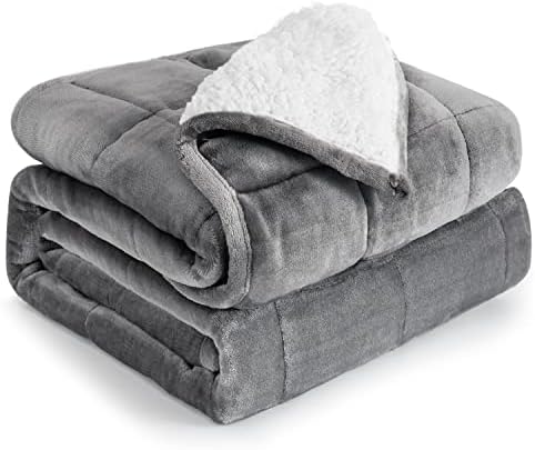Cottonblue Sherpa Fleece Weighted Blanket for Adults Queen Size 15lbs 60x80