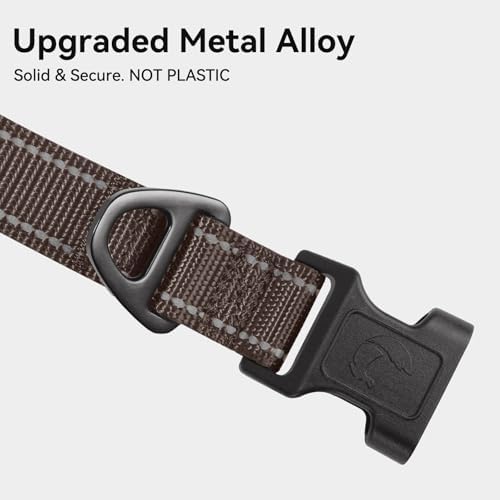 Joytale Reflective Dog Collar, Adjustable Neoprene Padded, Brown XS