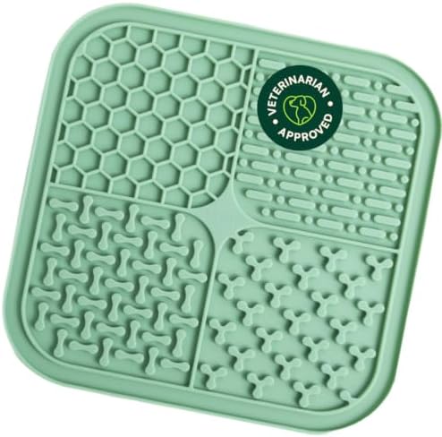 Reggie Silicone Lick Mat for Dogs | Anxiety Relief Slow Feeder, Treat Dispenser. Extends Mealtime for Fast Eaters | Dog Licking Mat w/Non-Slip Design with Suction Cups - BPA-Free Freezer Safe