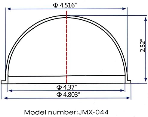 JMX Acrylic/PC CCTV Replacement Clear Camera Dome Cover Security Camera Housing Pet Dog Fence Window Skylight Window (4.4 Inches, Transparent)