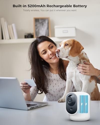 COCOCAM 2K Indoor Pan/Tilt WiFi Security Camera with 5200mAh Battery
