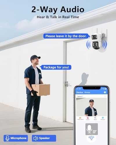 WEILAILIFE 【2-Way Audio】 4MP Extend PTZ Security Cameras Wireless Outdoor