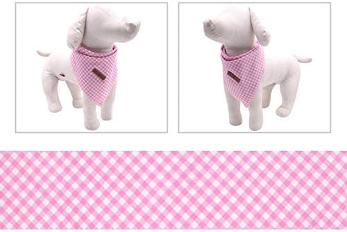 Lionet Paws Dog Bandana Washable Cotton Handkerchief Scarf Triangle Bandana for Small Medium Large, Small (Pack of 1), Small, Pink