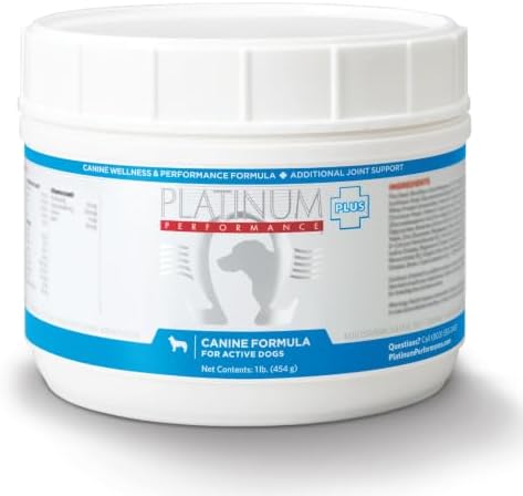 Platinum Performance® Canine PLUS | Omega-3 Wellness & Joint Support Formula for Dogs | Glucosamine Sulfate, Vitamins & Antioxidants | Dog Supplement Powder for Active & Large Breeds | 1LB | 47 Scoops