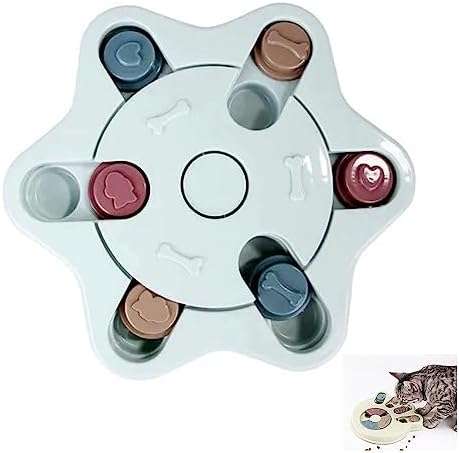 Anti-Choking Interactive Puzzle Toy for Slow Dispensing Feeding for Pets, 2023 New Dog Puzzle Toys, Dog/Cat Food Puzzle Feeder, Dog Stimulation Toys for Small and Medium-Sized Dogs (Blue, Hexagon)