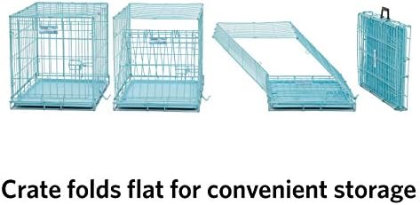 MidWest Homes for Pets Blue Fashion iCrate Starter Kit, 24-inch Dog Crate Bundle for Small Dogs, Includes Cage, Pet Bed, 2 Bowls and Privacy Cover