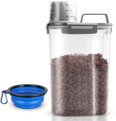 TIOVERY Upgraded Dog Food Storage Container Small, Small, Grey