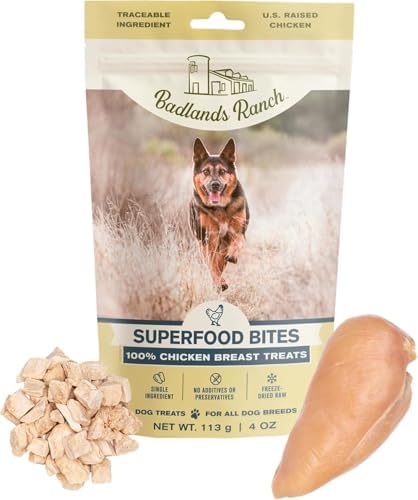 BADLANDS RANCH Superfood Bite Chicken Dog Treats, 4 oz, 4-Pack