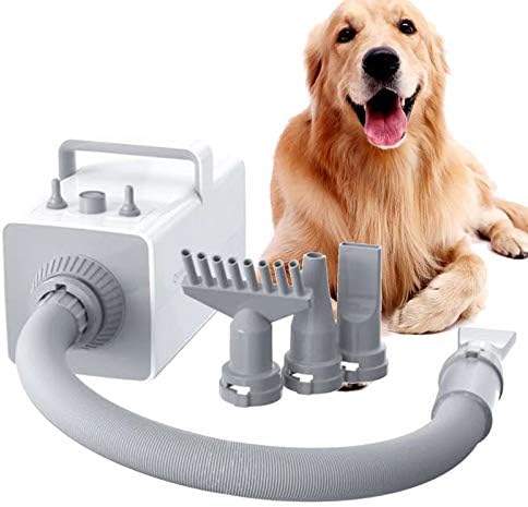 Dog Hair Dryer, High Velocity Pet Blower Grooming Dryer for Dogs, Cats & More, 2200W Powerful Blow Force,Stepless Adjustable Speed, Reduce Noise, Heat Insulation with LED Display