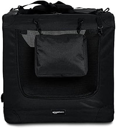 Amazon Basics Foldable Portable Soft Pet Dog Crate Carrier Kennel, 36 x 24 x 24 inches, Black