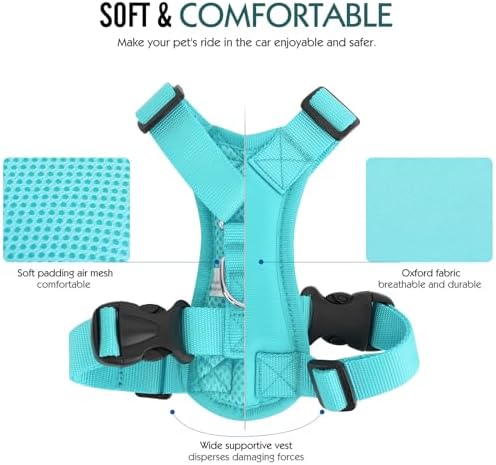 Pawaboo Dog Car Harness, Adjustable Dog Safety Vest Harness with Seat Belt