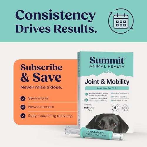 Summit Canine Joint and Mobility Supplement for Large Dogs, All Natural Liquid Chondroitin with Liposomal Delivery for Arthritis, Hip & Joint Support Vitamin, (Dogs 75+lbs)