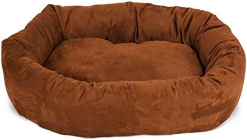 Majestic Pet Suede Calming Dog Bed, 40 Inch Large, Washable, Rust