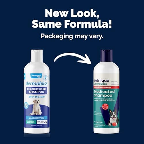 Vetnique Dermabliss Medicated Cat & Dog Shampoo, Chlorhexidine Ketoconazole