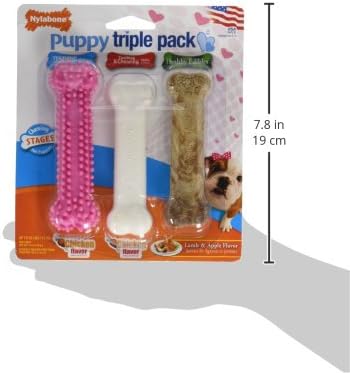 Nylabone New Puppy Starter Kit, Puppy Teething Toys, 3 Pack, Pink | Teething toys for puppies, natural chew treat & toy set for small dogs up to 25 lbs, long lasting chicken & bacon flavor