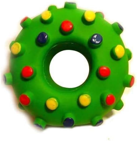 Latex Dog Squeaky Chew Toy Bubble Donut for Small Dogs