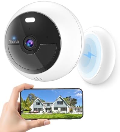 Noorio 2K IP66 Magnetic Security Camera, AI Detection,Compatible with Alexa,B211S