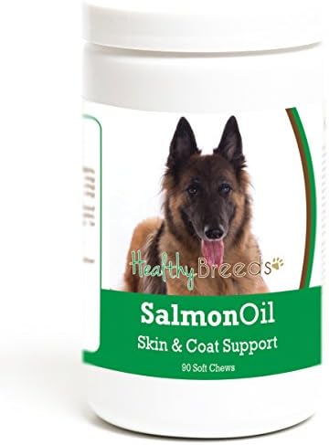Healthy Breeds Belgian Tervuren Salmon Oil Soft Chews 90 Count, Brown