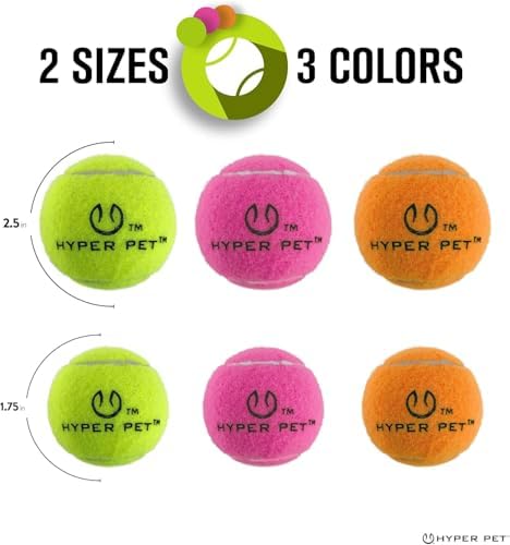 Hyper Pet Mini Extra Small Tennis Balls for Dogs, 1.75 Inch, 4 Pack, Green | Safe interactive playthings for exercise and training, works with the K9 Kannon launcher, keeps little pups active daily