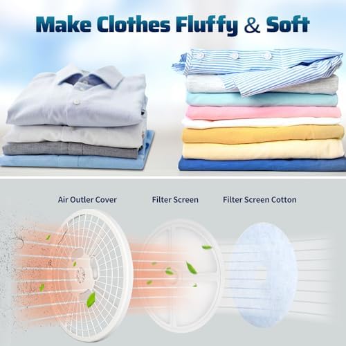 Portable Dryer for Laundry 3.5 cu.ft, 1500W Compact Dryer for Apartment, Front Load Laundry Dryer Machine with Stainless Steel Tub & 4 Automatic Drying Mode, RVs, Dorms, Black