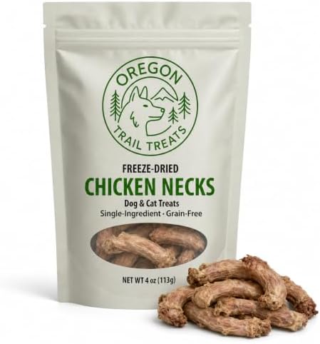 Oregon Trail Treats Freeze-Dried Chicken Necks Dog Treats - Single Ingredient 4 oz