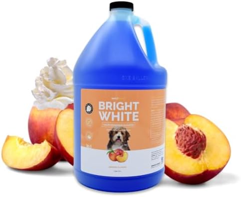 Bark2Basics Brighten White Dog Shampoo, 1 Gallon, Natural, Chamomile, Revives Vibrant Natural Color of Coat, Lustrous Shine, Whitens, Removes Stains, Professional