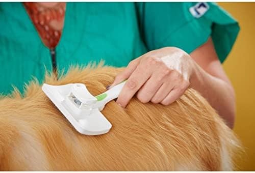 Andis 40160 Self-Cleaning Animal Slicker Brush - Grooming Brush for Pet Deshedding Fur - Reduces Shedding Up to 90%, Removes Tangles, Dirt & Loose Hair - Ideal Gift for Pet Lovers – White,Silver