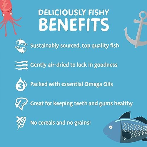 SKIPPER'S Wolf Fish Skin Twists Dog Chews - 100% Fish Skin Grain Free Treats for Dogs, High in Protein & Low in Fat, Essential Omega 3 Oils | Great for Teeth (Regular, 9 Oz)