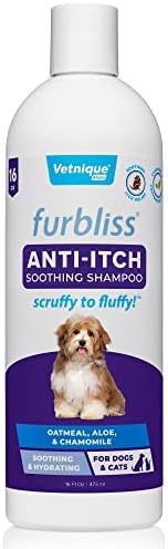 Vetnique Furbliss Shampoo for Dogs with Itchy Skin, Hypoallergenic, Calming for Sensitive Skin Grooming Care Puppy Shampoo (Anti-Itch)